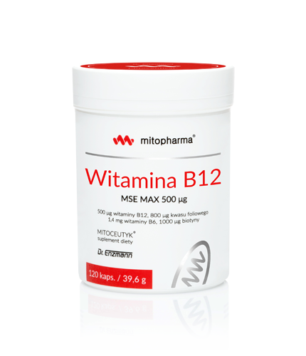Opakowanie witaminy B12 Mito Pharma - 120 kapsułek